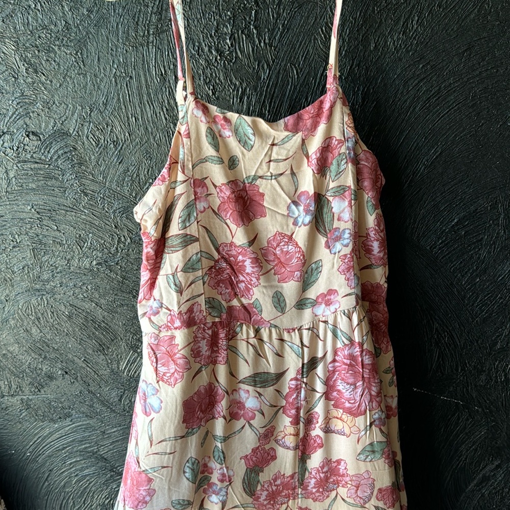 Pink floral romper